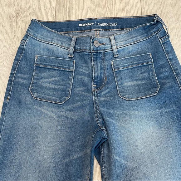 OLD NAVY Flare Mid Rise Light Wash Jeans Size 2 - Picture 10 of 12